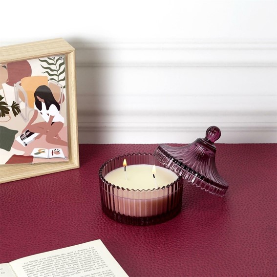 Świeca ze Szkła Bohemskiego L Czerwony