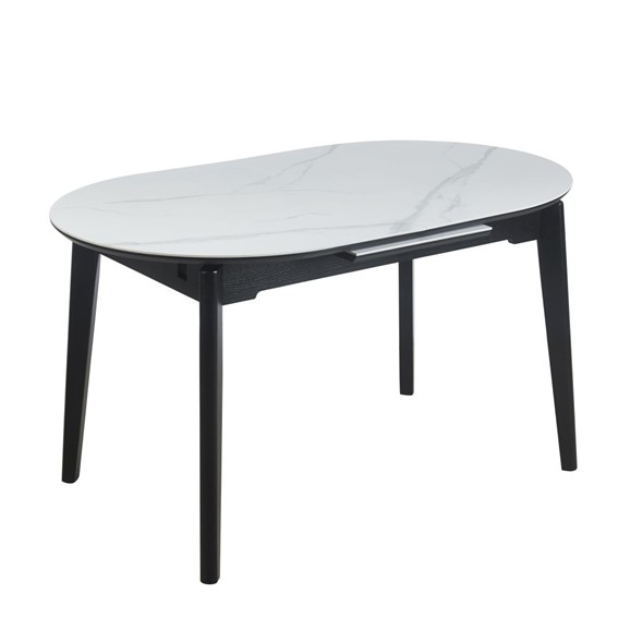 Stół Rozkładany ST27-FX (140x180)x85 Biały Marmur/Czarny
