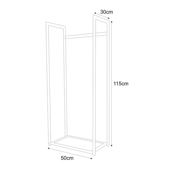 Stojak Na Drewno KAJA HOME KS-12 WOOD L Czarny