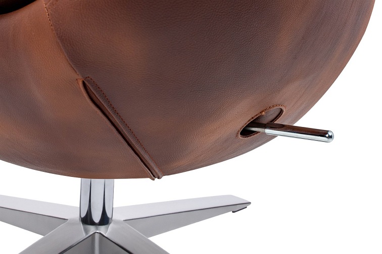 Fotel EGG Szeroki PU Brąz/Koniak