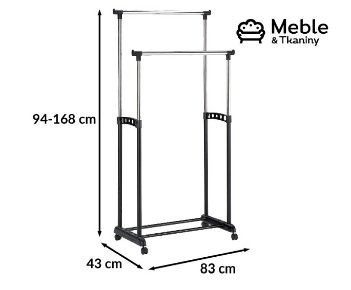 Wieszak NOVA II Chrom/Czarny
