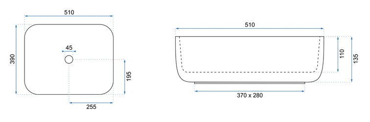 Umywalka Nablatowa DEMI Biały