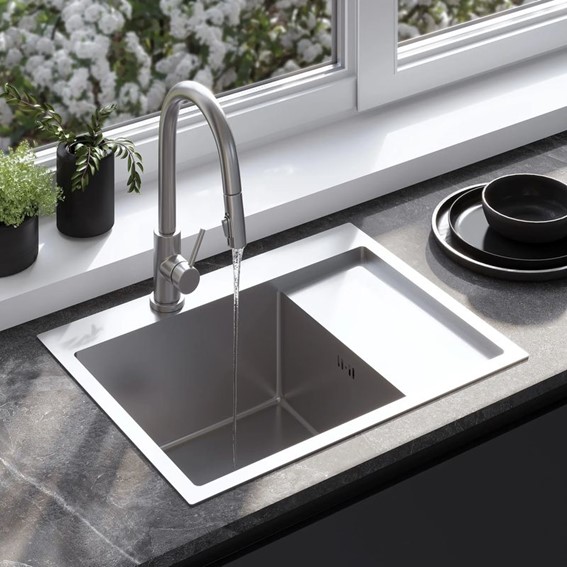 Zlewozmywak Stalowy Fin Nikiel Szczotkowany