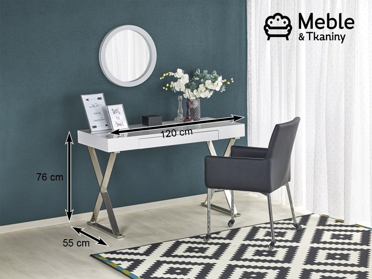 biurko B31 biały-chrom