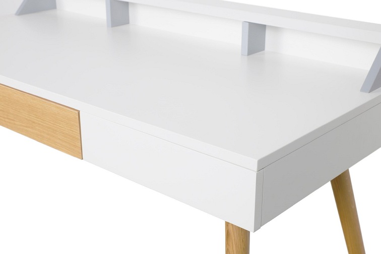 Biurko Skans 55x120x84 Biały/Dąb