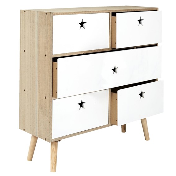 Komoda ETOILE Naturalny/Biały