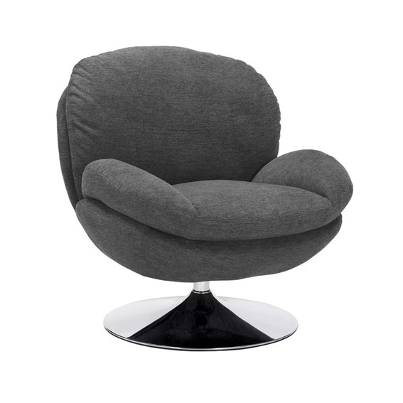 Fotel BRIGITTE Brego Ciemny Szary/Chrom
