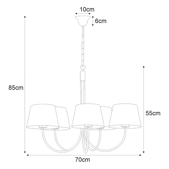 Lampa Wisząca SASTO K-4336 Czarny/Złoty