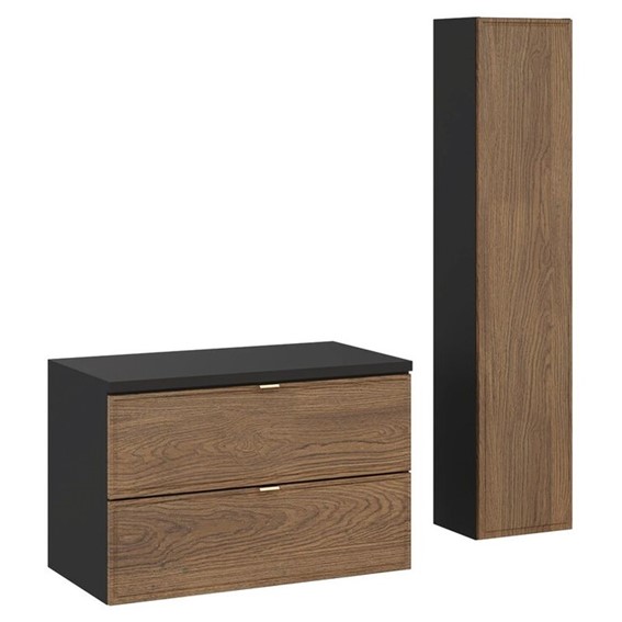 Zestaw Meblowy 80cm Czarny Mat/Dąb Casella