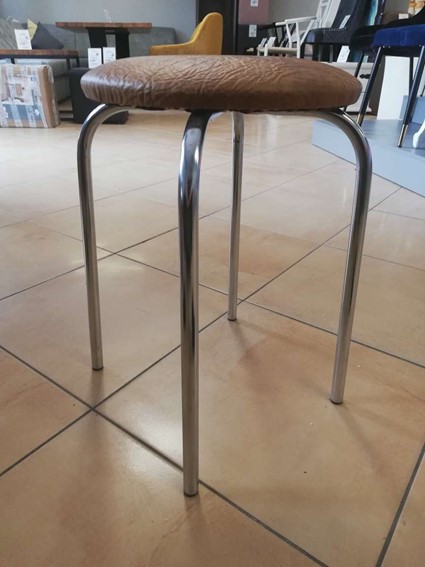 Taboret TOP Chrom/Jasny Brąz (B-09)