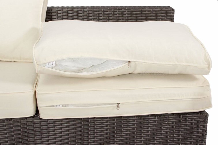 Sofa Ogrodowa MALAGA 3-Osobowa Brązowy/Kremowy