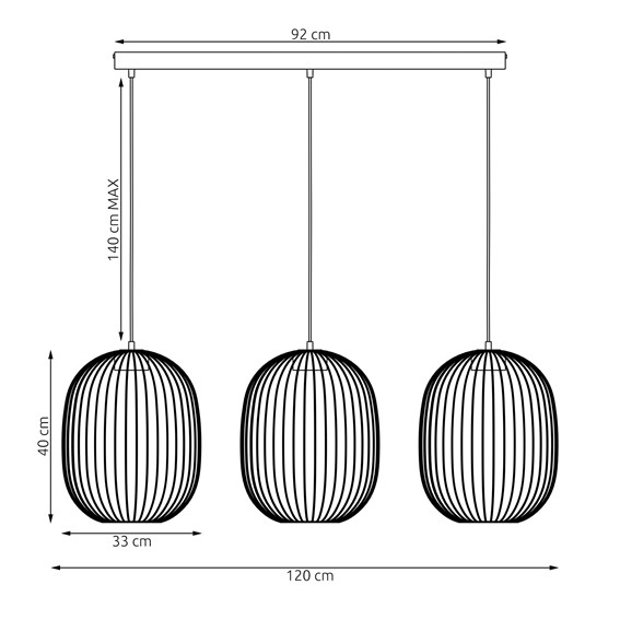 Lampa Wisząca MANTRA 3 Beżowy