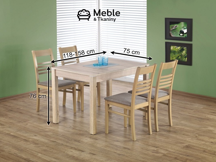 Stół Rozkładany MAURYCY (120-160)x75 Dąb Sonoma