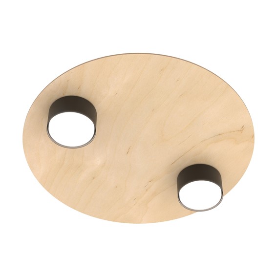 Lampa Sufitowa PIXO 2 WOOD Czarny/Dąb