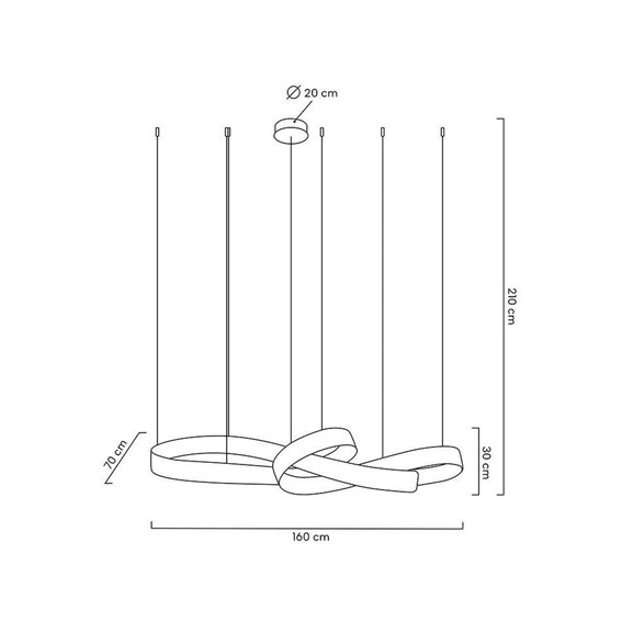 Lampa Wisząca WAVE 160B Srebrny/Transparentny