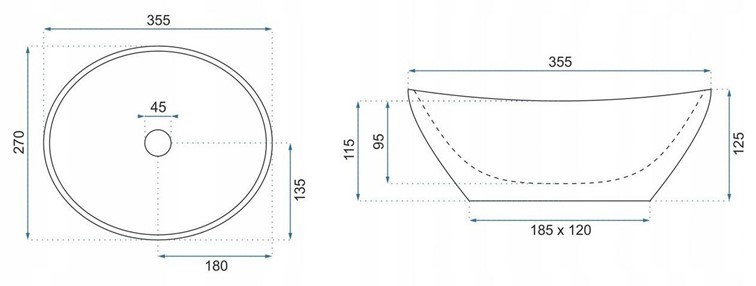 Umywalka Nablatowa SOFIA MINI CLOUDY Biały