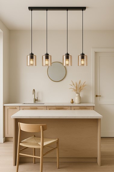 Lampa Wisząca SORO K-5571 Czarny/Bursztynowy