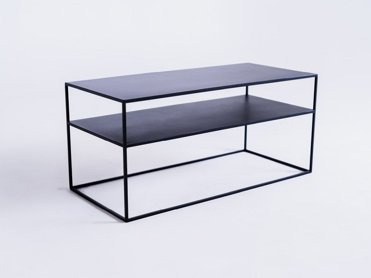 Stolik RTV Tensio 2 Floor Metal 100x45 Czarny