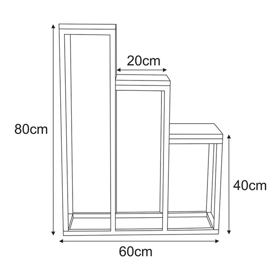 Kwietnik KAJA HOME KS-32 III Czarny/Dąb