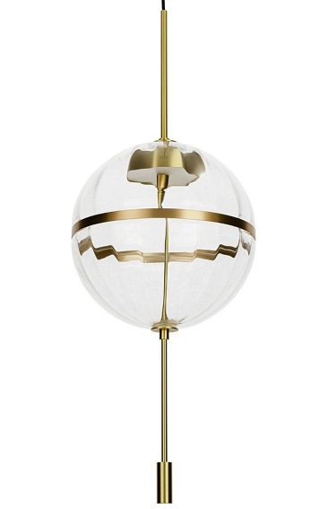 Lampa wisząca CHAPLIN 300 mosiądz - LED, szkł