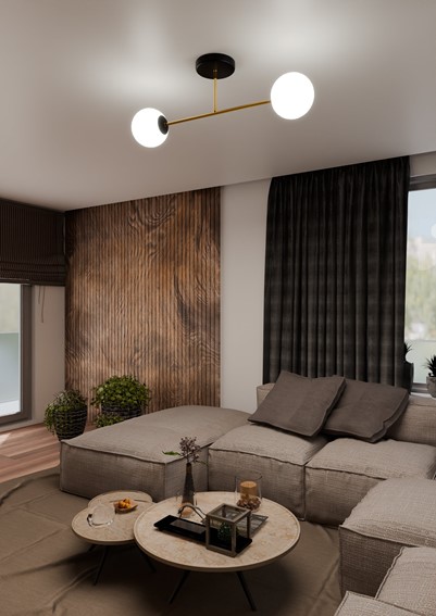 Lampa Sufitowa MAGNUM 2 Czarny/Opal