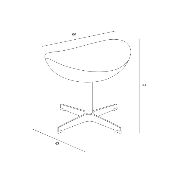Fotel z Podnóżkiem Jajo 66x78x106 Czarny Premium Kaszmir 1
