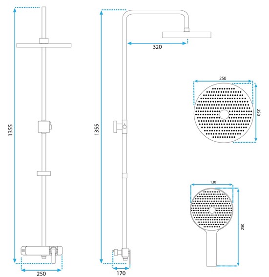 Zestaw Natryskowy REBEL Chrom