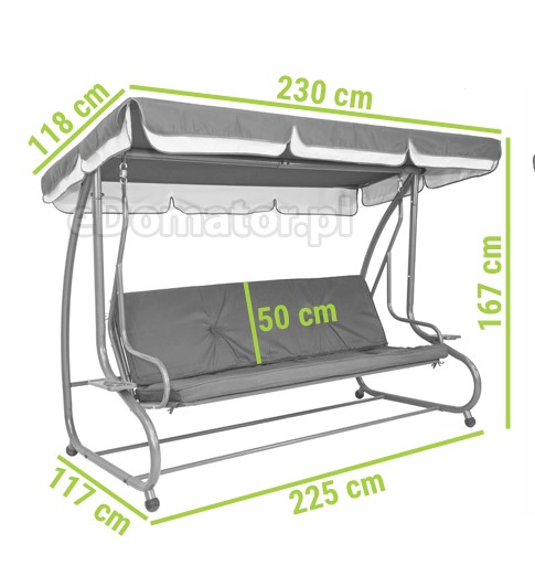 Huśtawka Ogrodowa Rozkładana GRACJA Brązowa