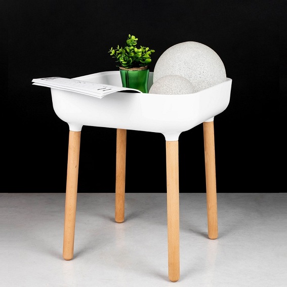 Stolik Bower 38x47 Biały