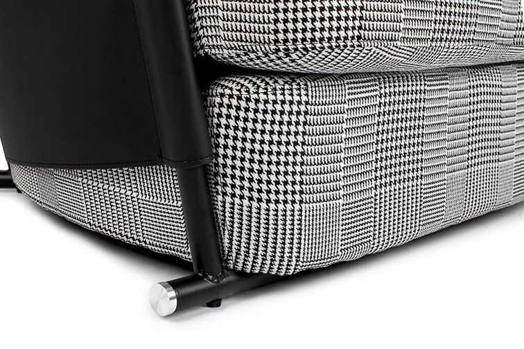 Fotel ROGER Biały/Czarny Pepitka