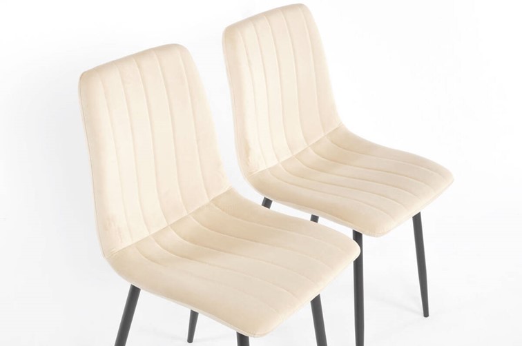 Krzesło SOFIA Welur Czarny/Beżowy