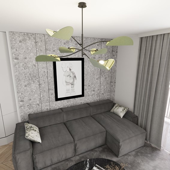 Lampa Sufitowa LOTUS 6 Czarny/Zielony