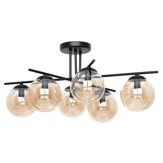 Lampa Sufitowa DELTA K-5162 Czarny/Bursztynowy