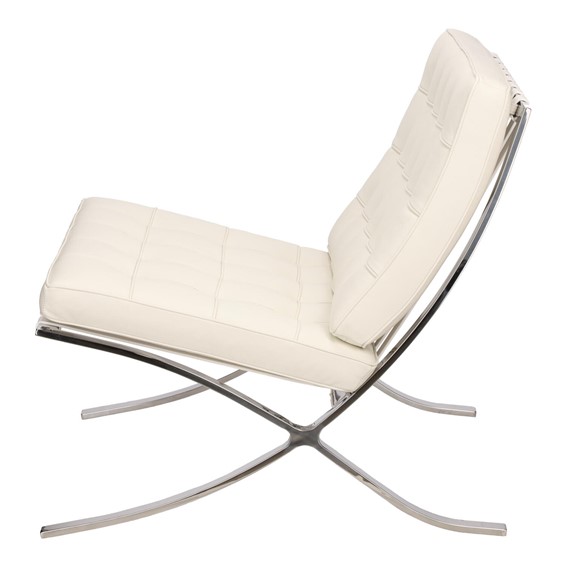 Fotel BA1 Skóra Naturalna Biały