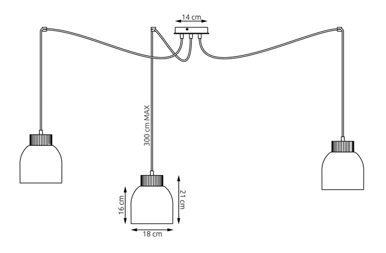 Lampa Wisząca KRU 3 Czarny
