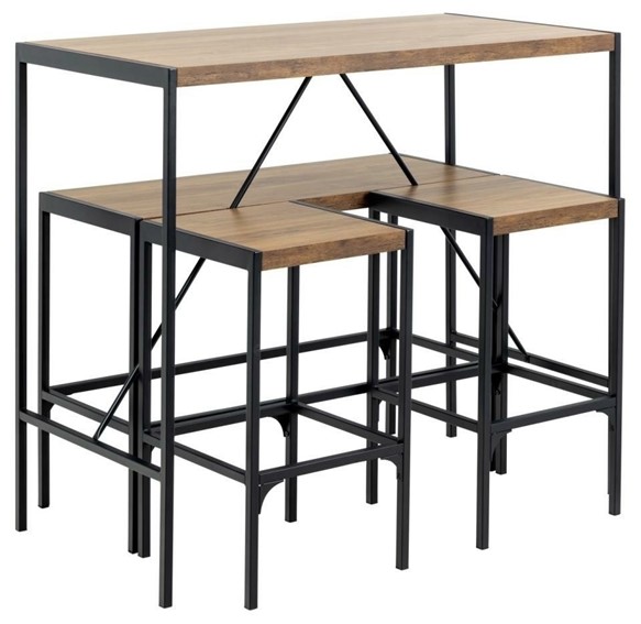 Zestaw Stół Barowy i Hokery BAHAMAS 120x60cm Dąb