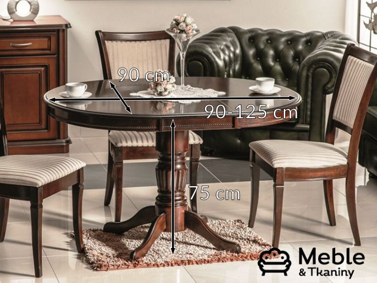 Stół Rozkładany MARGO (90-125)x90 Ciemny Brąz