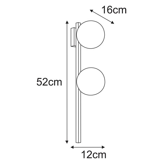 Kinkiet KORFU K-5463 Czarny/Biały