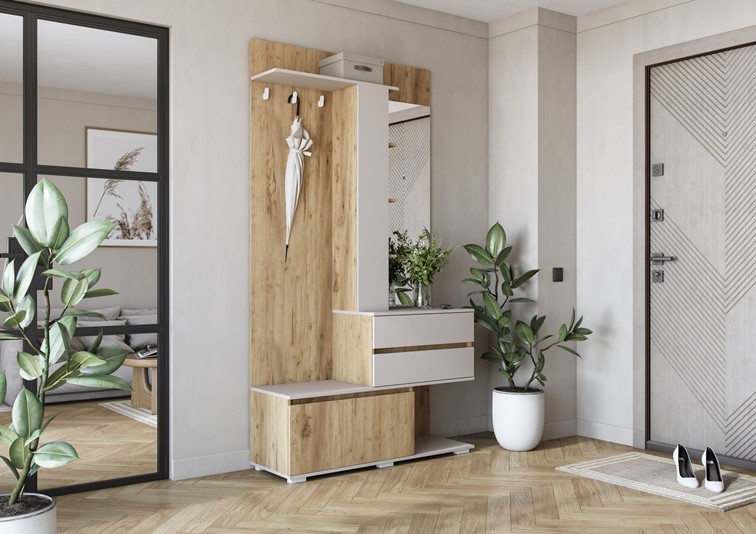 Zestaw Mebli do Przedpokoju BAFRA Dąb Złoty/Kaszmir
