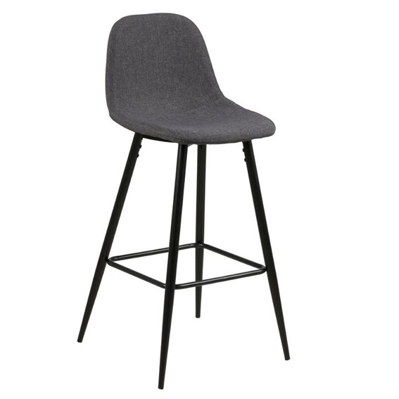 Stołek Barowy WILMA Ciemny Szary/Czarny