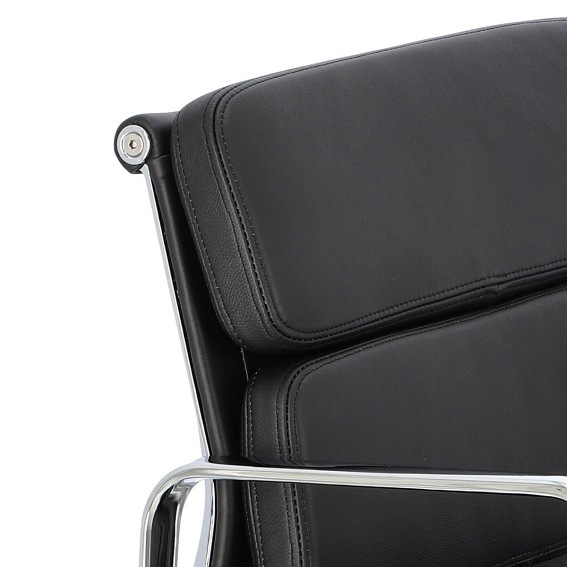 Fotel Biurowy Skóra Naturalna CH2171T Czarna/Chrom