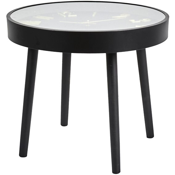 Stolik Kawowy TELIS Czarny z Zegarem