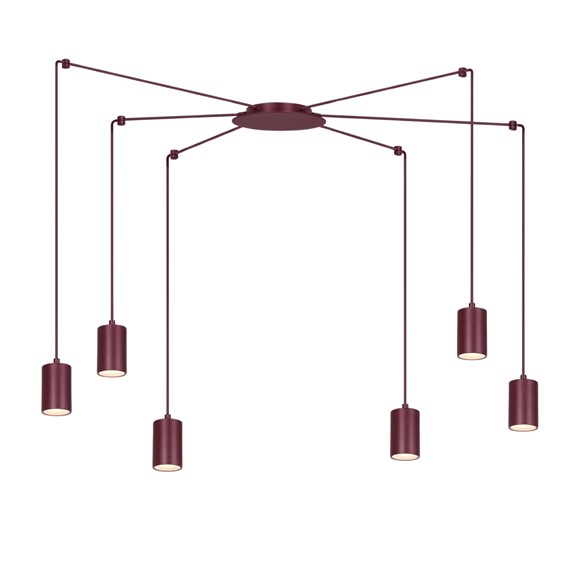 Lampa Wisząca TRAKER 6 Burgudnowy