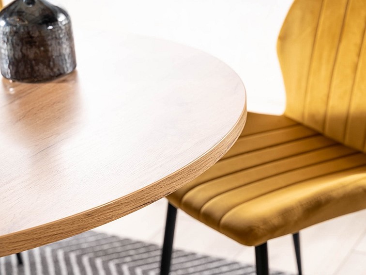 Stół Rozkładany GASTON fi100(135) Czarny/Dąb Artisan