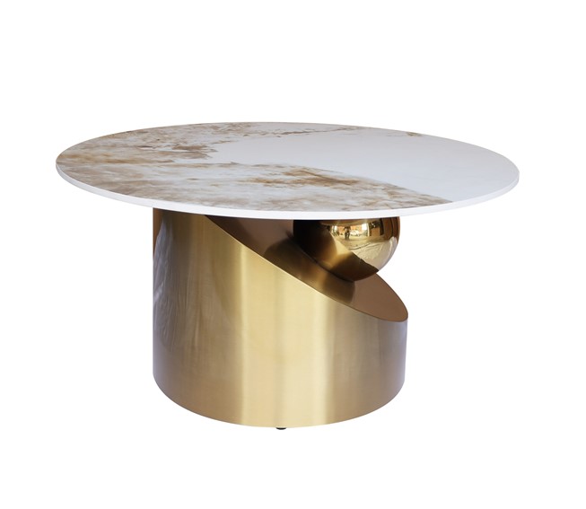 Zestaw Stolików MODIG M60 fi80/45 Biały/Złoty