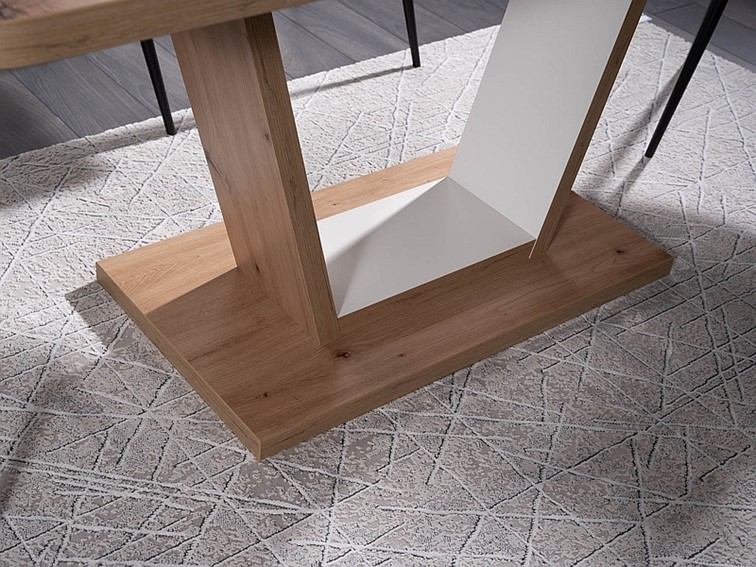 Stół Rozkładany NIGEL (120-160)x80 Dąb Artisan/Biały