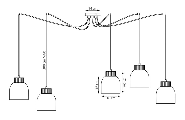 Lampa Wisząca KRU 5 Beżowy