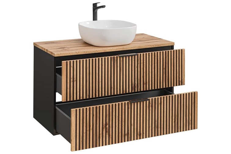 Zestaw Mebli Łazienkowych XIL B UN.6252 100cm Czarny/Wotan