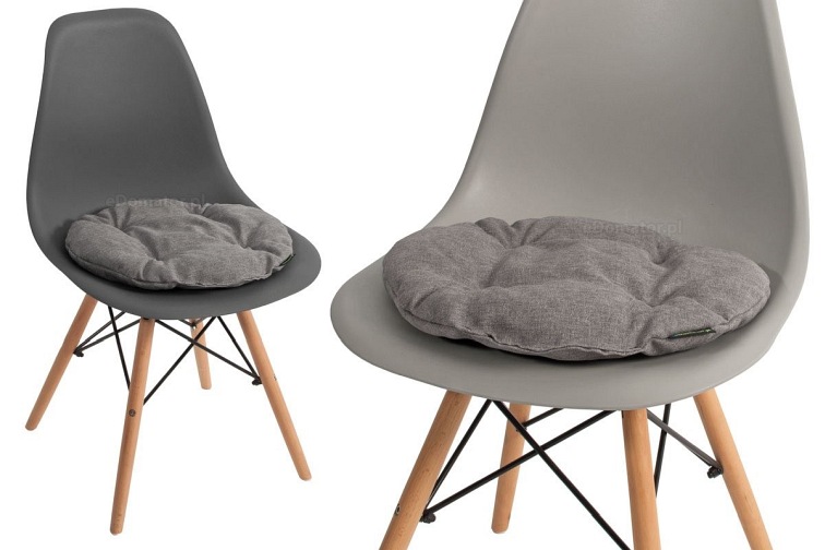 Okrągła Poduszka na Krzesło Ofelia 36cm Jasny Szary