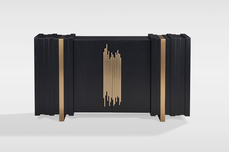 Komoda STILIG ST023B Czarny/Złoty